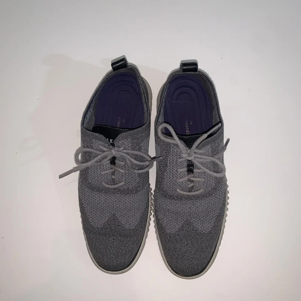 Cole Haan Grand.OS Shoes Mens  9M Gray Stitchlite Wingtip Oxford Sneakers C27565
